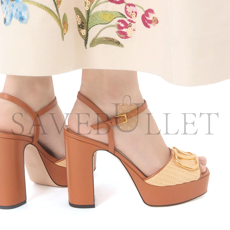 VALENTINO GARAVANI VLOGO SIGNATURE PLATFORM SANDAL IN RAFFIA 115MM 8W2S0FG2THQ_DAD